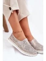 Semišové slip-on topánky Beige-gold Inez Semišové slip-on topánky Beige-gold Inez