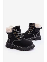 Dziecięce Trapery Botki Na Suwak z Kożuszkiem Czarne Marialee