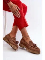 Zazoo Dámske semišové mokasíny so strapcami, hnedé Zazoo Dámske semišové mokasíny so strapcami, hnedé