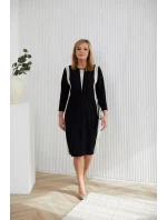 Denné šaty M401 čierno-béžové - La Aurora