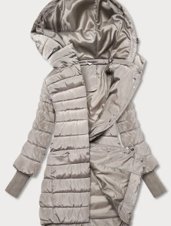 Dámska rebrovaná pletená bunda béžová (P22-6637/6682-62)