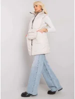 Ecru pérová vesta so stojatým golierom Továrenská cena (612)
