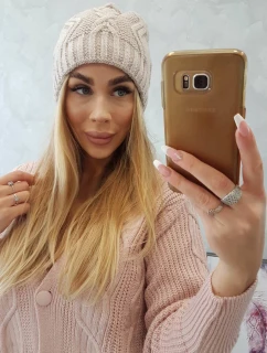 Fleecová čiapka Sylwia K244 light beige