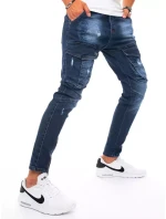 Pánske bojové džínsové nohavice tmavomodré FashionStreet UX3292
