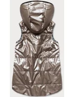 Rozšírená obojstranná dámska vesta vo farbe cappuccino (B8006-12) Rozšírená obojstranná dámska vesta vo farbe cappuccino (B8006-12)