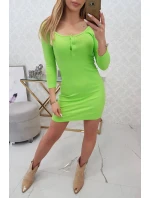 Šaty s výstrihom na gombíky kivi