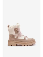 Botki Z Futerkiem Typu Baranek Beżowe Merilana