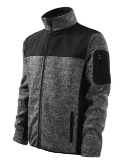 Príležitostná softshellová bunda pánska pletená šedá
