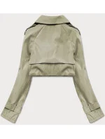 Dvojradový kabát v khaki farbe s opaskom (AG3-011) Dvojradový kabát v khaki farbe s opaskom (AG3-011)