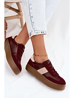 Dámske tenisky na platforme Big Star UU274013 Burgundy