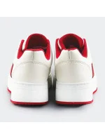 Bielo-červené dámske športové šnurovacie topánky (S070)