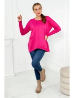 Sveter s prednými vreckami fuchsie Sveter s prednými vreckami fuchsie