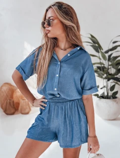 Dámsky plátenný set nadrozmernej veľkosti LINEN LOVE navy blue FashionStreet AY1138