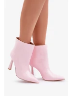 Lakované členkové topánky na špičke Slip-on Light Pink Seliri
