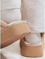 Dámske zateplené žabky light beige FashionStreet ZY1300 Dámske zateplené žabky light beige FashionStreet ZY1300
