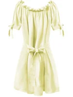 Žltá dámska tunika v španielskom štýle s pásikom (279ART)