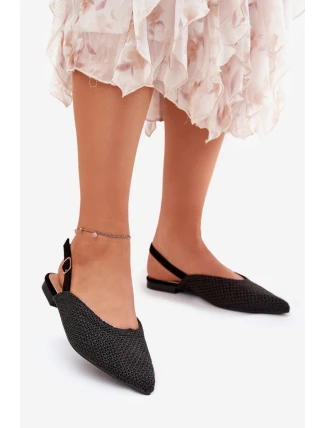 Baleriny Z Plecionką I Szpiczastymi Noskami Czarne Hefion