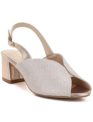 Dámske zlaté sandále na podpätku Sergio Leone SK471