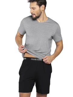 Talianska móda Dallas krepové šortky farba:melange-black