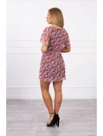 Kvetinové šaty s viazaním v páse čiernej Kvetinové šaty s viazaním v páse čiernej