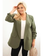 Dámske elegantné Plus veľkosť sako Khaki