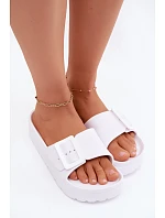 Dámske penové sandále na platforme s prackou White Caramel Dámske penové sandále na platforme s prackou White Caramel