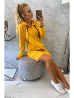 Mikina s kapucňou v horčicovej farbe