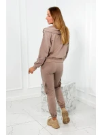 Set 3 v 1 mikina + top + nohavice tmavo béžová Set 3 v 1 mikina + top + nohavice tmavo béžová