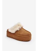 Kapcie Śniegowce Damskie Na Grubej Podeszwie Camel Starlyn