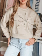 Dámska oversize blúzka s kvetom PETITKA light beige FashionStreet BY1388 Dámska oversize blúzka s kvetom PETITKA light beige FashionStreet BY1388