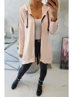 Mikina so zipsom na chrbte púdrovo ružová