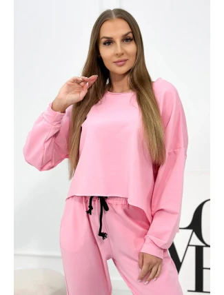 Set 2dielna mikina + nohavice svetlo ružová