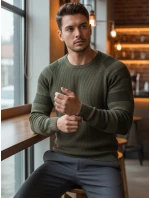 Pánsky khaki sveter FashionStreet WX1637
