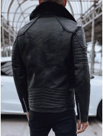 Pánska kožená bunda čierna FashionStreet TX4710