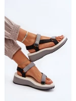 Sandały Damskie Na Platformie I Koturnie Big Star NN274A054 Szare