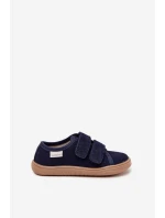 Kapcie Barefoot Chłopięce Gładkie Milami Granatowe Saphira