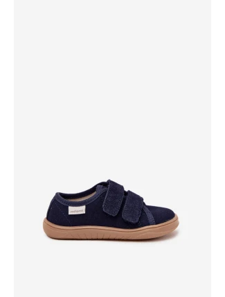 Kapcie Barefoot Chłopięce Gładkie Milami Granatowe Saphira