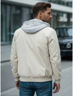 Pánska bunda bomber s kapucňou biela FashionStreet TX5020