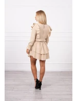 Šaty so zvislými volánmi béžovej