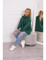 Zateplená mikina s patentkami tmavo zelená