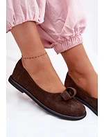 Kožené Semišové Dámské Polobotky Zazoo 379 Čokoládové