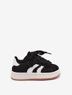 Detské športové tenisky na suchý zips z umelej kože Black Zoya