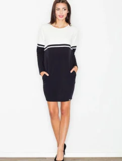 Dámske denné šaty M510 čiernobiele - Figl