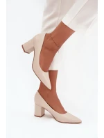 LL-380P Ryvessa béžové lodičky na platforme - Seastar