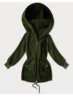 Bunda z alpaky s vreckami army (W010#) Bunda z alpaky s vreckami army (W010#)
