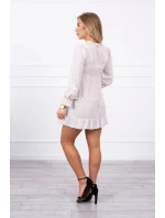 Šaty s ozdobnými volánikmi béžovej