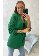 Bunda s chlopňou elegantná tmavozelená Bunda s chlopňou elegantná tmavozelená