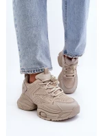 Sneakersy Na Masywnej Podeszwie GOE NN2N4046 Beżowe