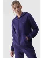 Bluza Damska Dresowa Z Kapturem Rozpinana Bawełniana 4F Granatowa 4FWMM00TSWSF1467-31S