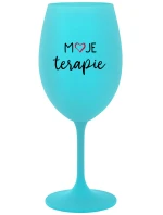 MOJE TERAPIE - tyrkysová sklenice na víno 350 ml MOJE TERAPIE - tyrkysová sklenice na víno 350 ml